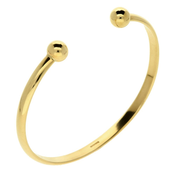 Mens 9ct Yellow Gold Torque Bangle