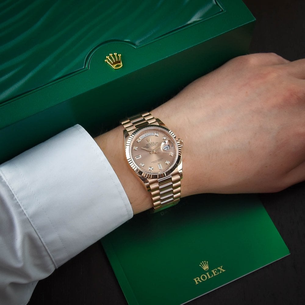 Day-Date 128235 - 18ct Rose Gold - Diamond Dial - 2022