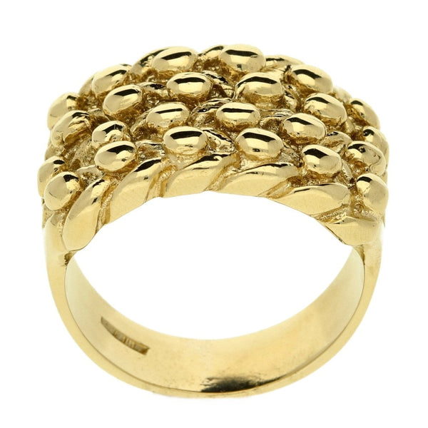 Gents 9ct Yellow Gold Keeper Ring - Size Y - 23.8g