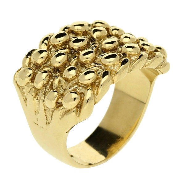 Gents 9ct Yellow Gold Keeper Ring - Size Y - 23.8g