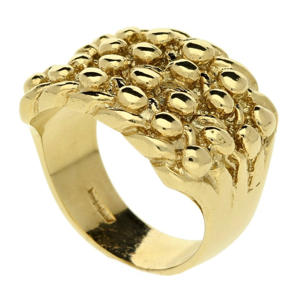 Gents 9ct Yellow Gold Keeper Ring - Size Y - 23.8g
