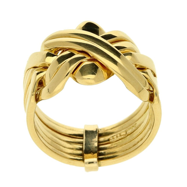 Gents 18ct Yellow Gold Puzzle Ring - Size O