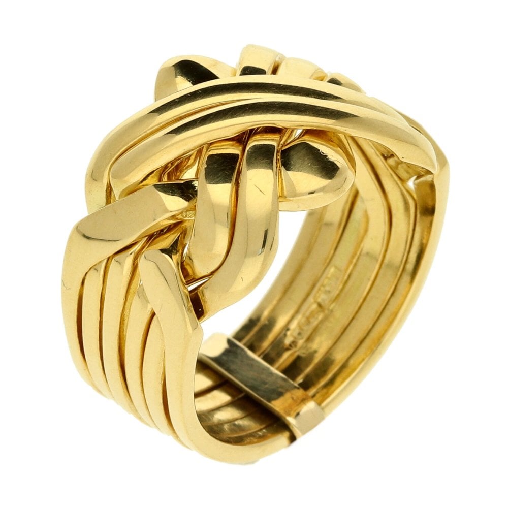 Gents 18ct Yellow Gold Puzzle Ring - Size O