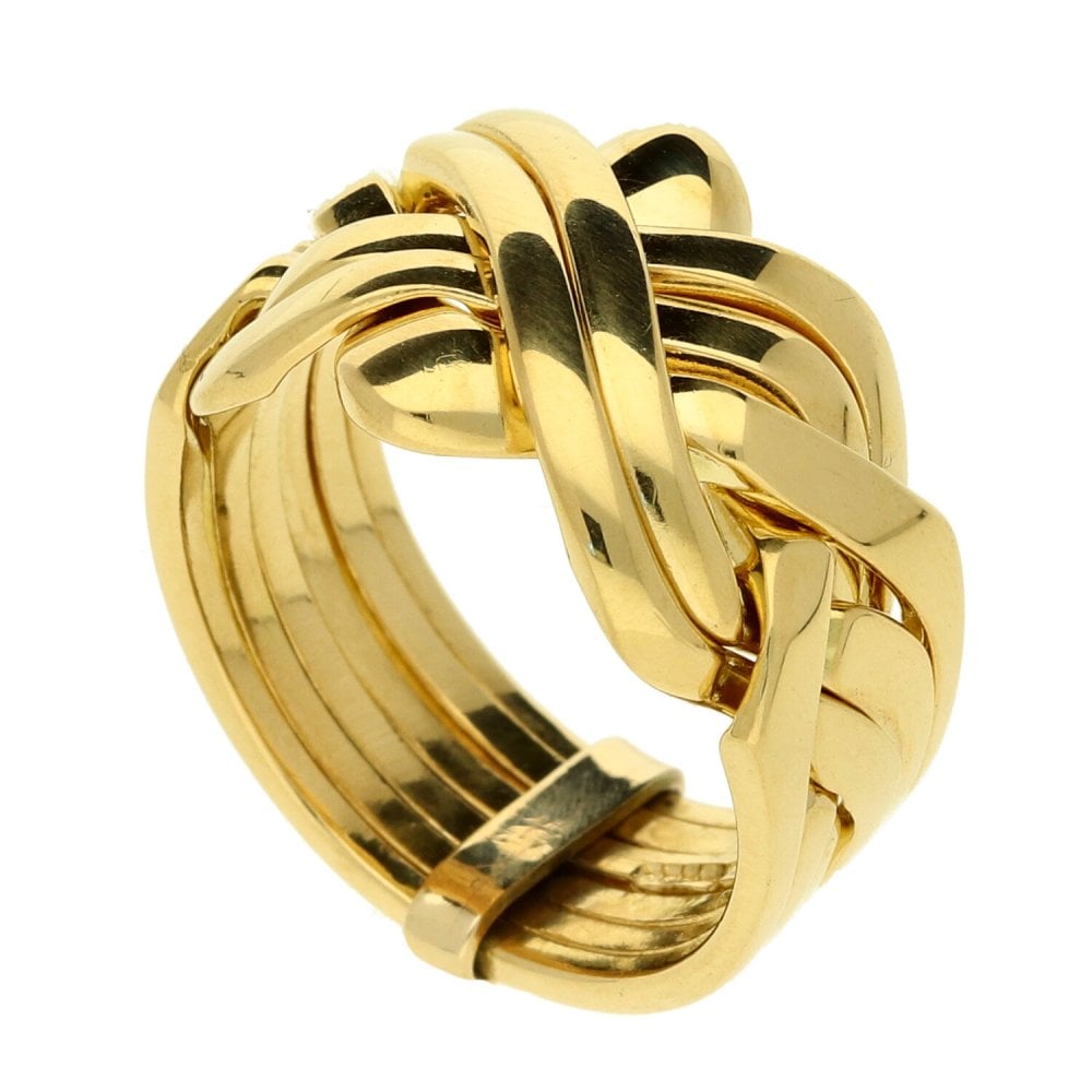 Gents 18ct Yellow Gold Puzzle Ring - Size O