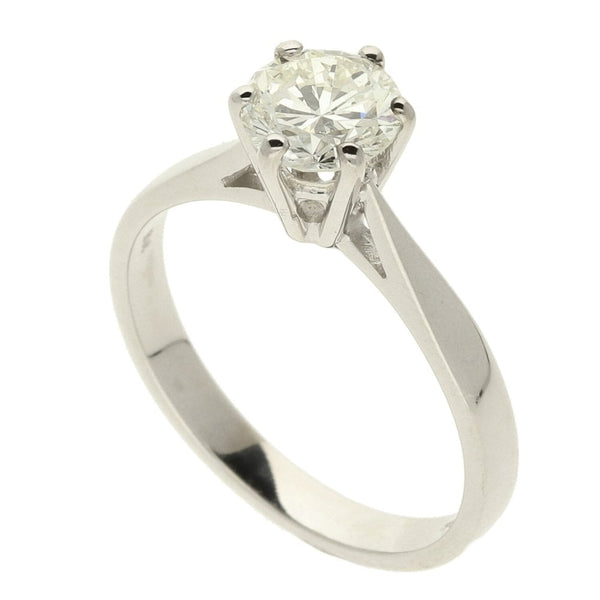 Ladies 18ct White Gold Diamond Engagement Ring - Size O - 3.8g