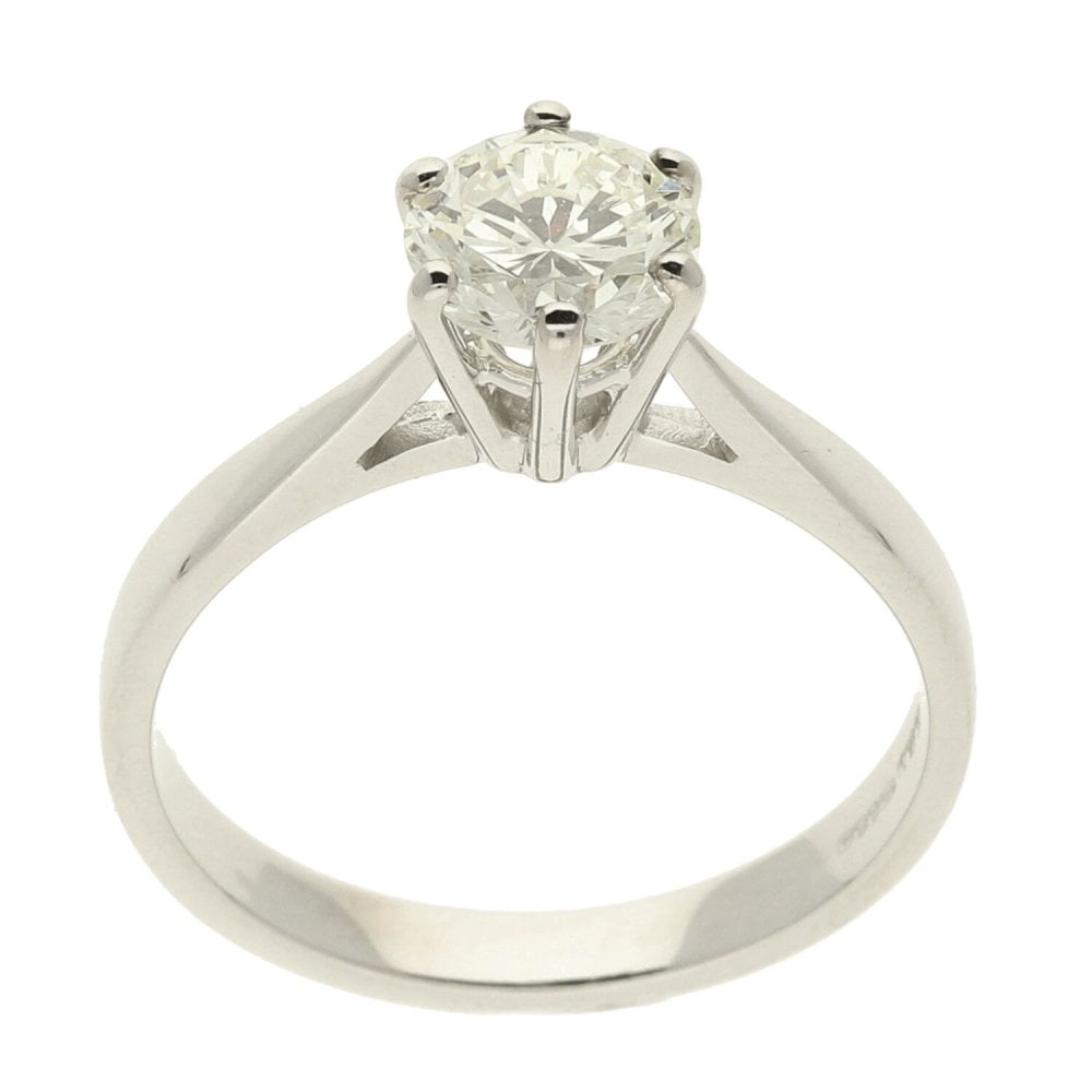 Ladies 18ct White Gold Diamond Engagement Ring - Size O - 3.8g