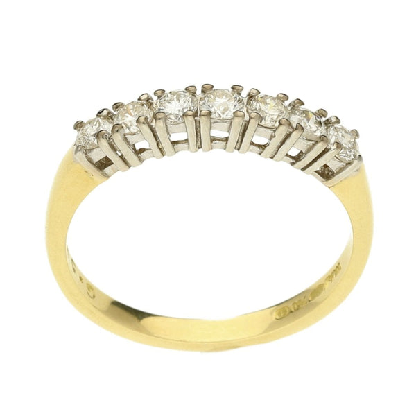Ladies 18ct Yellow Gold Diamond Half Eternity Ring - Size M