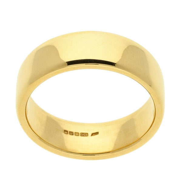 Gents 18ct Yellow Gold Wedding Ring - 7mm - Size W