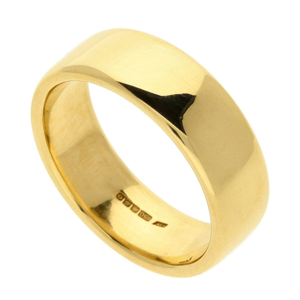 Gents 18ct Yellow Gold Wedding Ring - 7mm - Size W