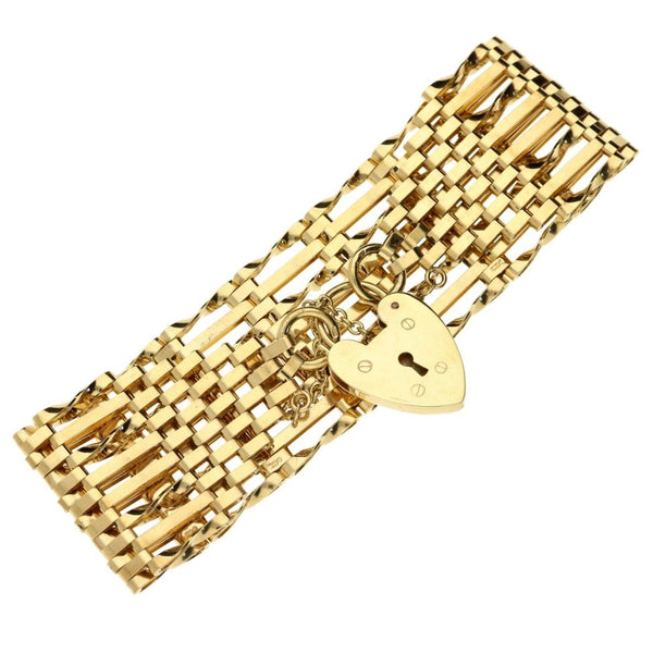 Ladies 9ct Yellow Gold 8 Bar Gate Bracelet - 7.5"