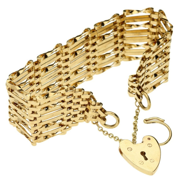 Ladies 9ct Yellow Gold 8 Bar Gate Bracelet - 7.5"