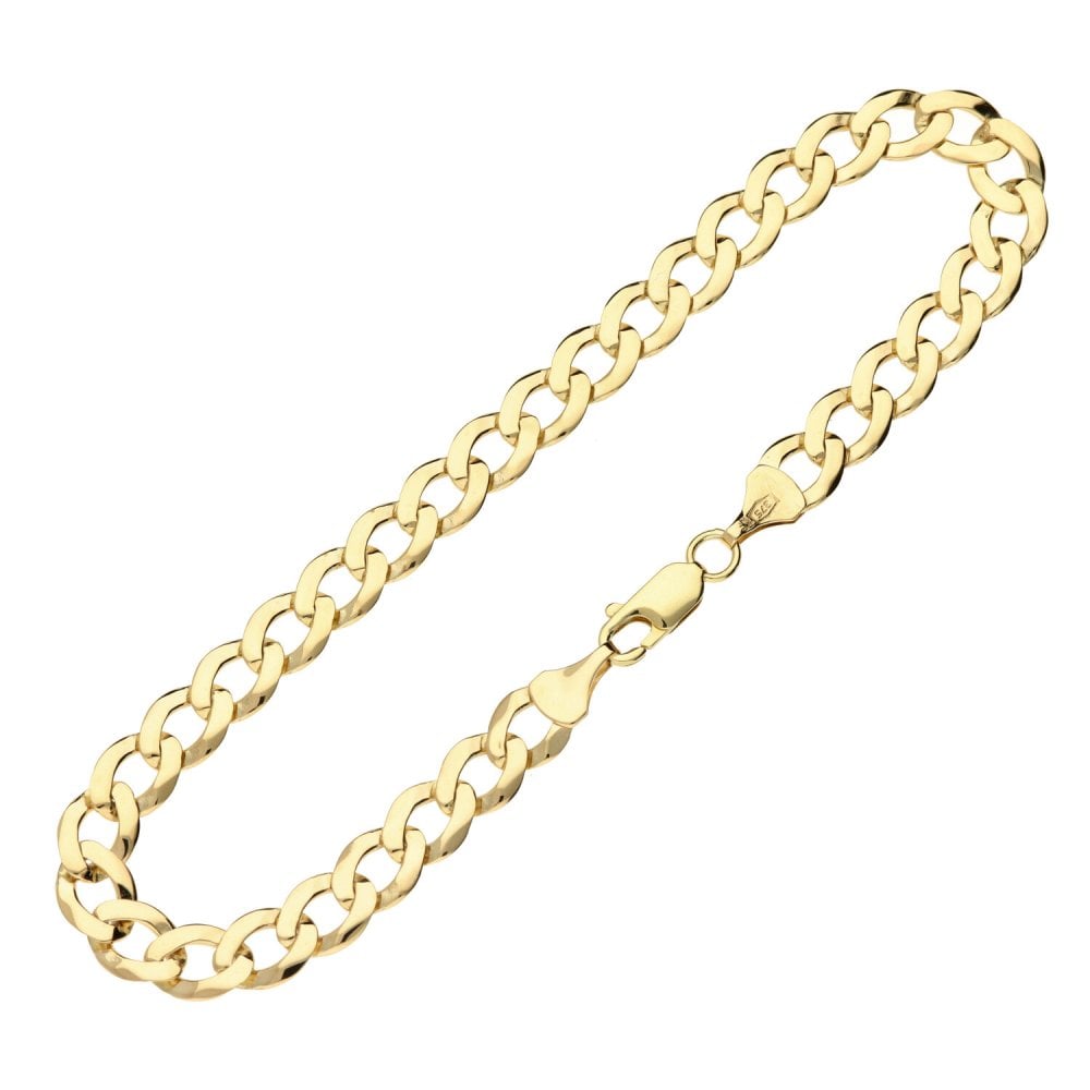 Mens 9ct Yellow Gold Curb Bracelet 8.7g
