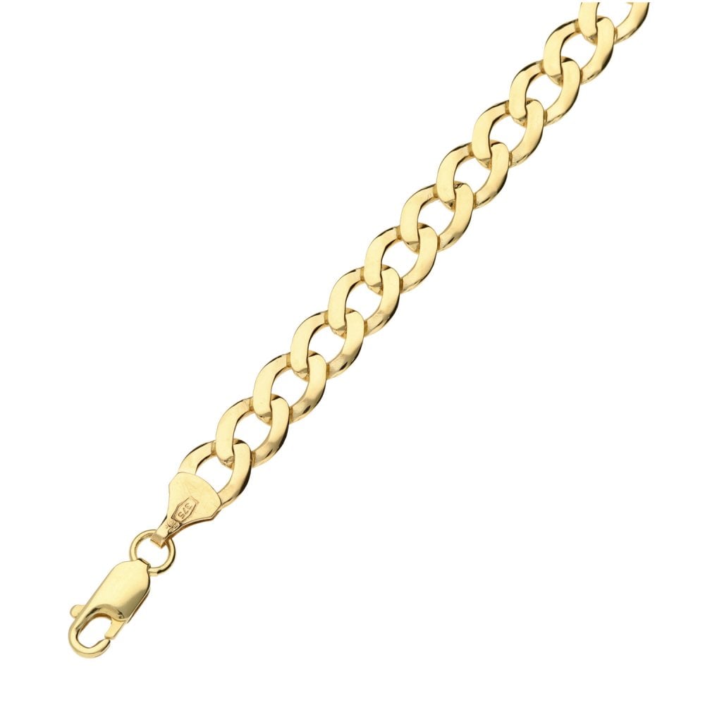 Mens 9ct Yellow Gold Curb Bracelet 8.7g