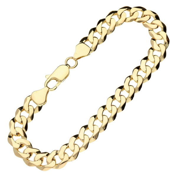 Mens 9ct Yellow Gold Curb Bracelet - 19.9g