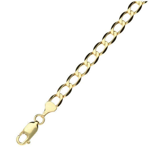 Ladies 9ct Yellow Gold Curb Bracelet - 4.9g
