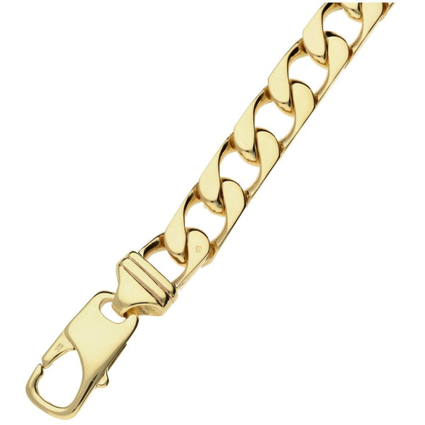 Mens 9ct Yellow Gold Curb Bracelet - 62.7g
