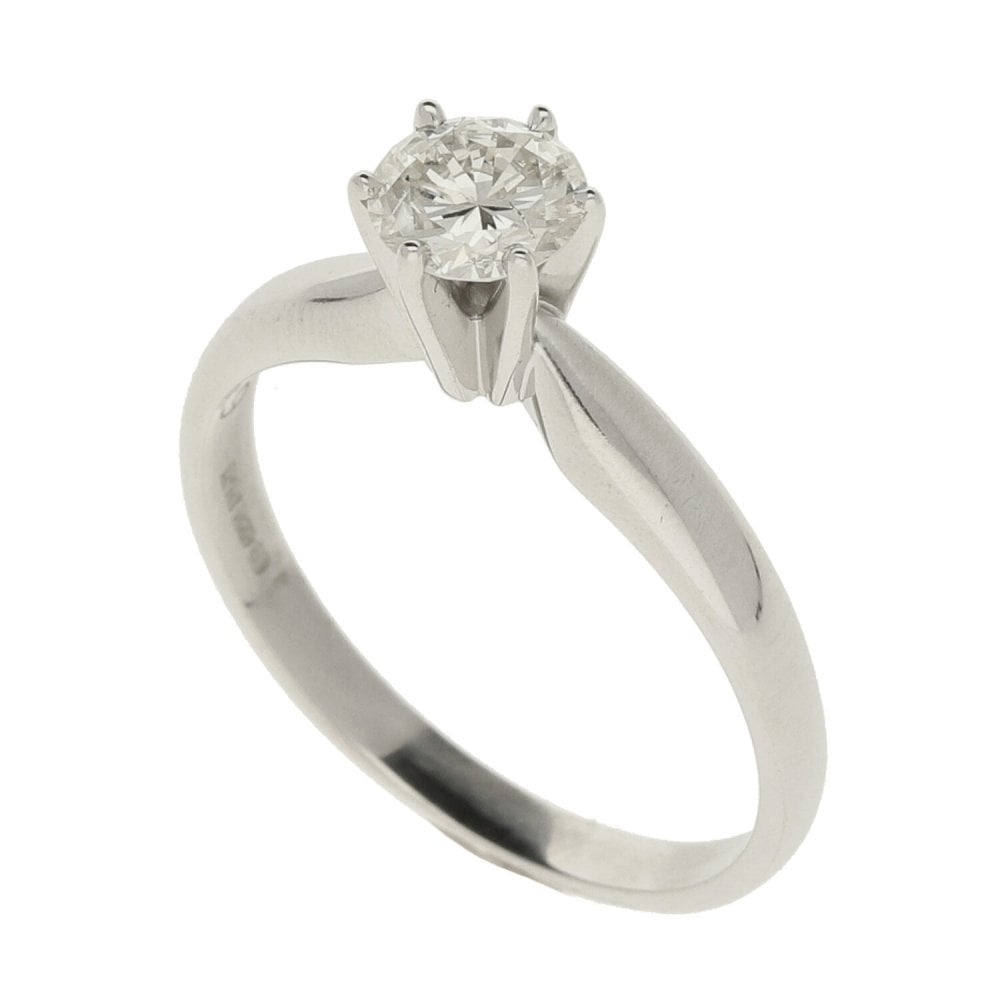 Ladies 18ct White Gold Diamond Engagement Ring - 0.49ct