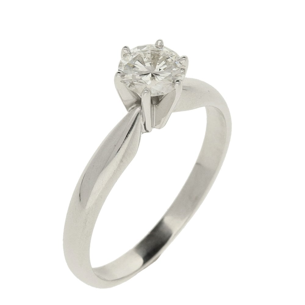 Ladies 18ct White Gold Diamond Engagement Ring - 0.49ct