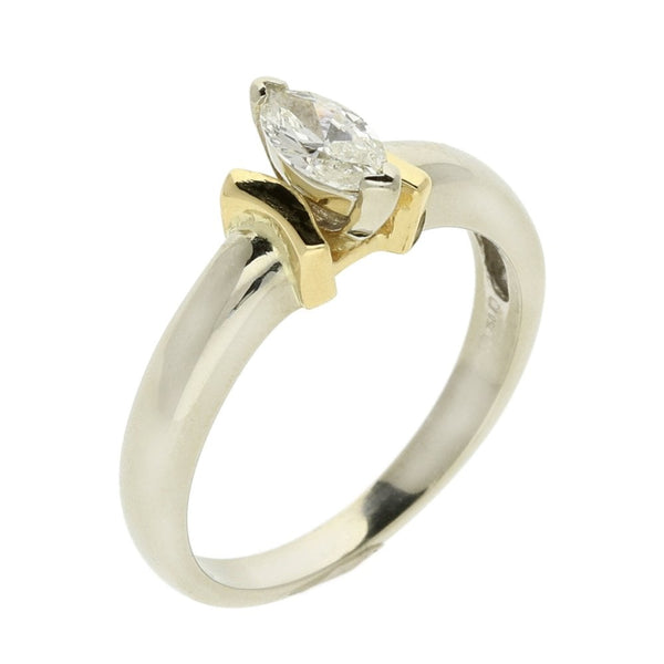 Ladies 18ct White Gold Marquise Diamond Ring - 0.25ct