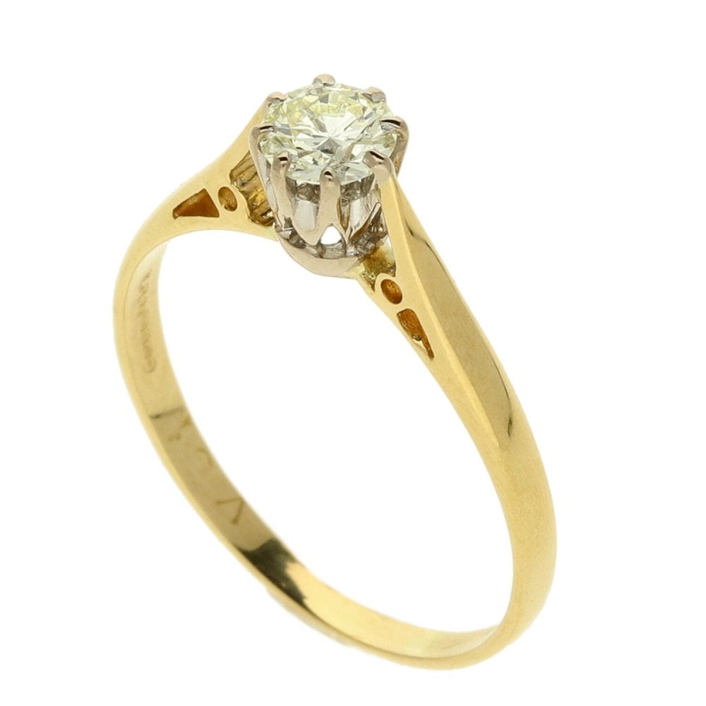 Ladies 18ct Yellow Gold Diamond Engagement Ring - 0.35ct