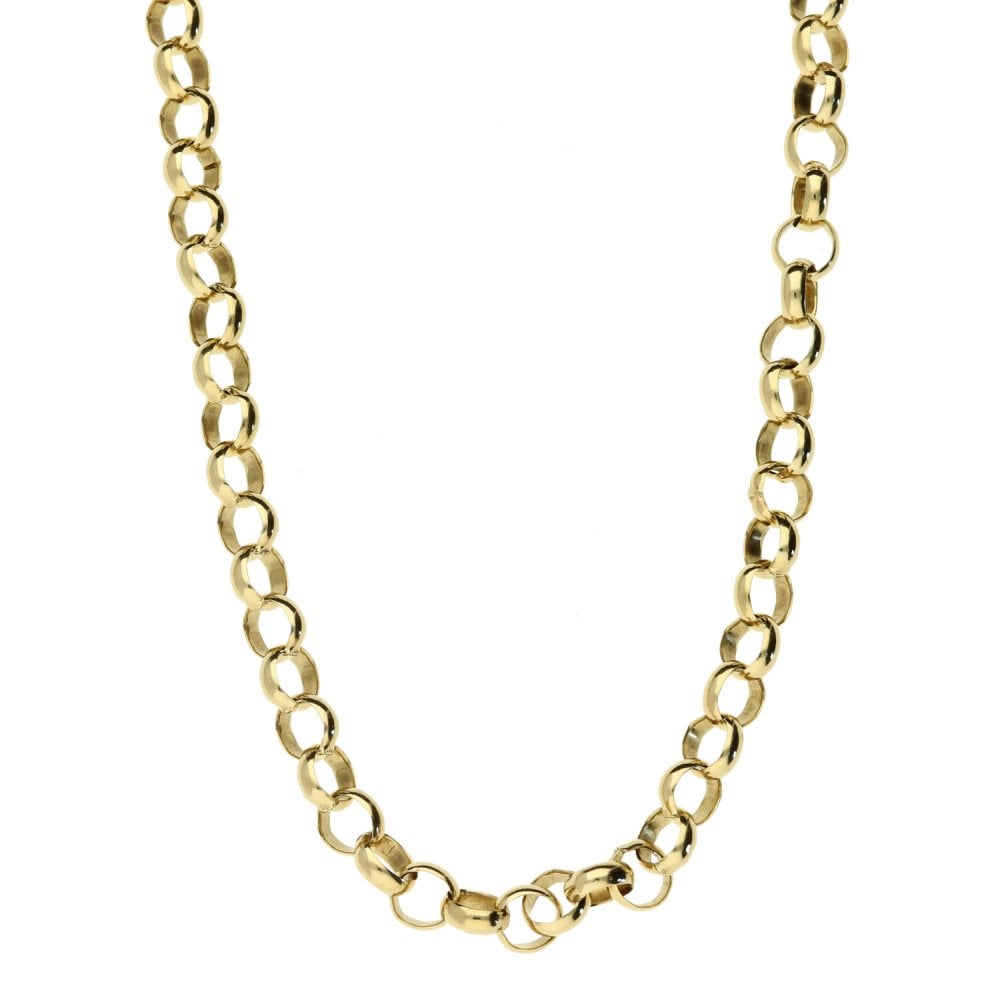 Mens 9ct Yellow Gold Belcher Chain - 22"