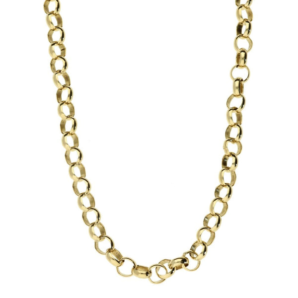Mens 9ct Yellow Gold Belcher Chain - 22"