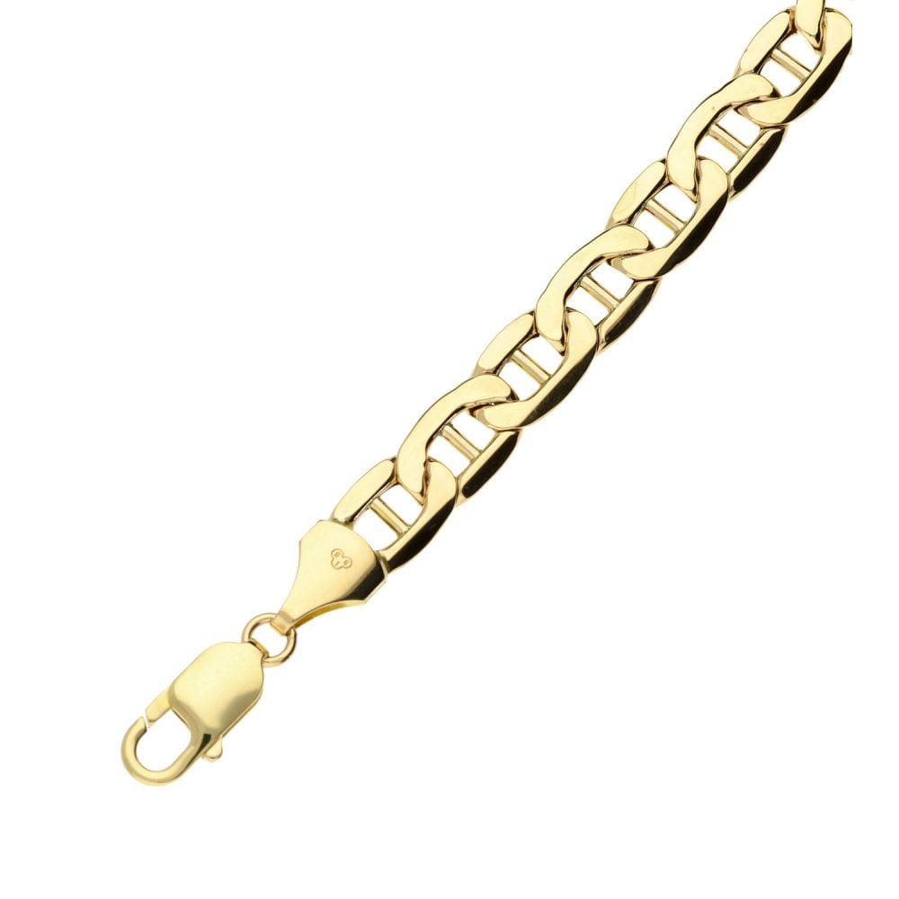 Ladies 9ct Yellow Gold Anchor Bracelet - 8"