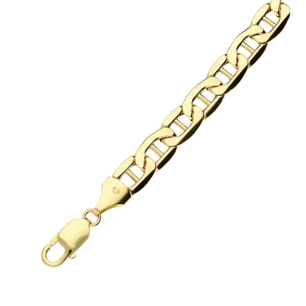 Ladies 9ct Yellow Gold Anchor Bracelet - 8"
