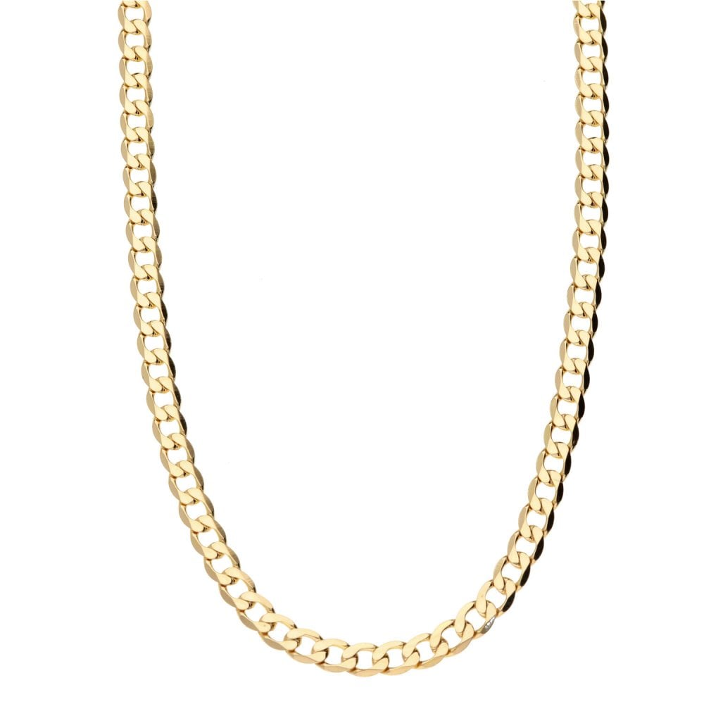 Mens 9ct Yellow Gold Curb Chain - 22"