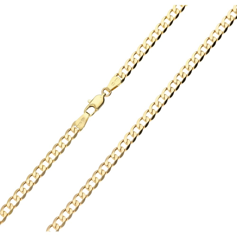Mens 9ct Yellow Gold Curb Chain - 22"