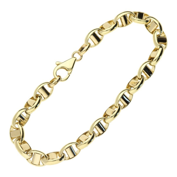 Mens 9ct Yellow Gold Anchor Bracelet - 19.7g