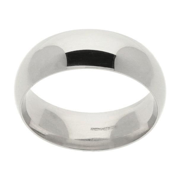 Gents 9ct White Gold Wedding Ring - Size Y - 8mm