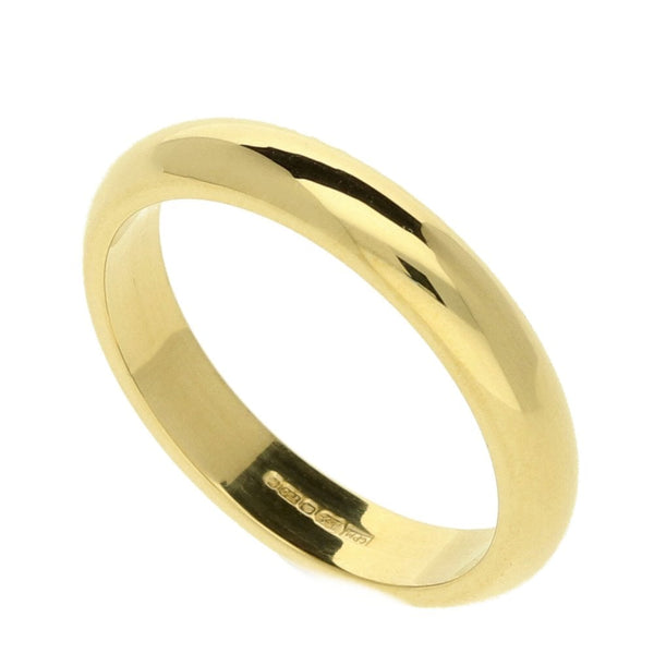Ladies 18ct Yellow Gold Wedding Ring - Size J - 3mm