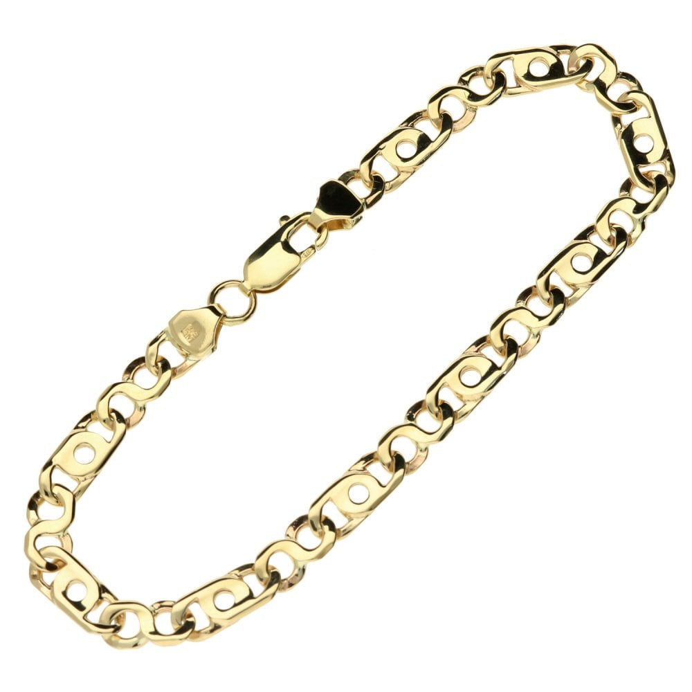 Men's 9ct Yellow Gold Fancy Link Bracelet - 11.9g