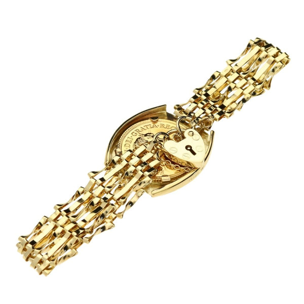 Yellow Gold 1982 Queen Elizabeth II Sovereign Gate Bracelet