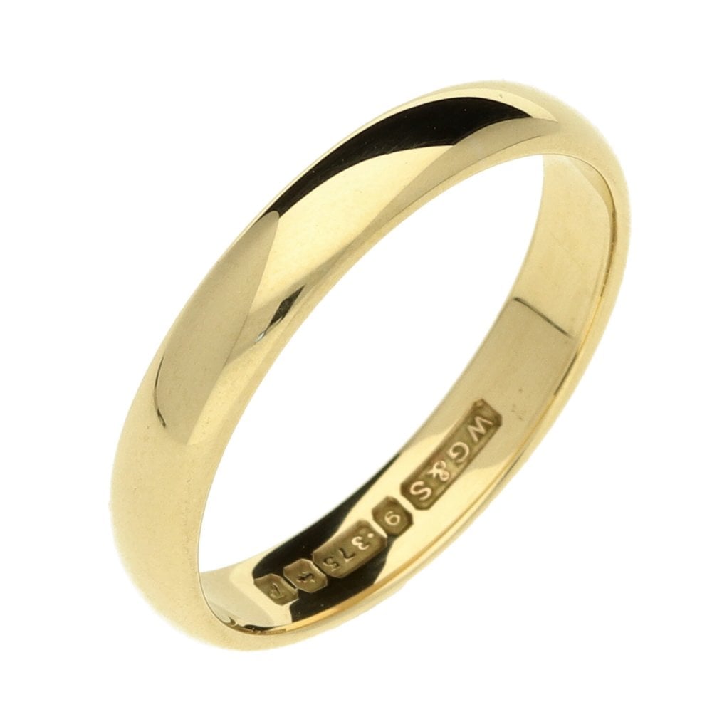 Ladies 9ct Yellow Gold 4mm Wedding Ring - Size P