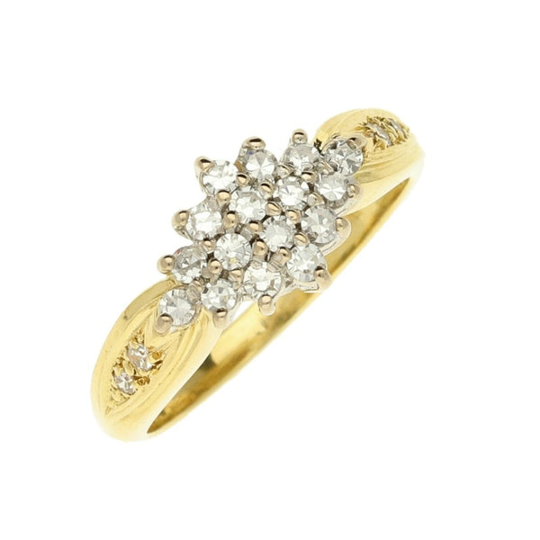 Ladies 18ct Yellow Gold Diamond Cluster Ring - 0.40ct