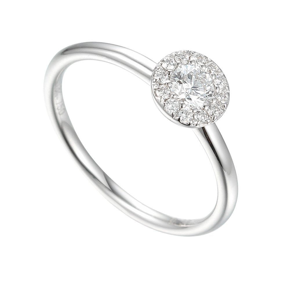 18ct White Gold Diamond Cluster Ring - 0.33ct