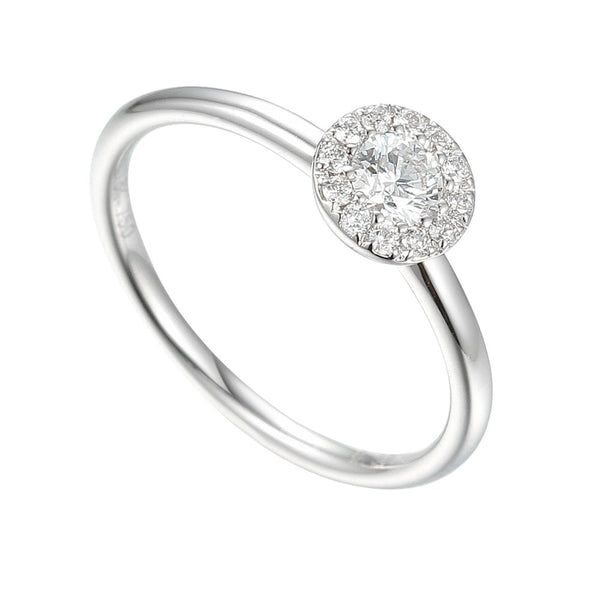 18ct White Gold Diamond Cluster Ring - 0.33ct