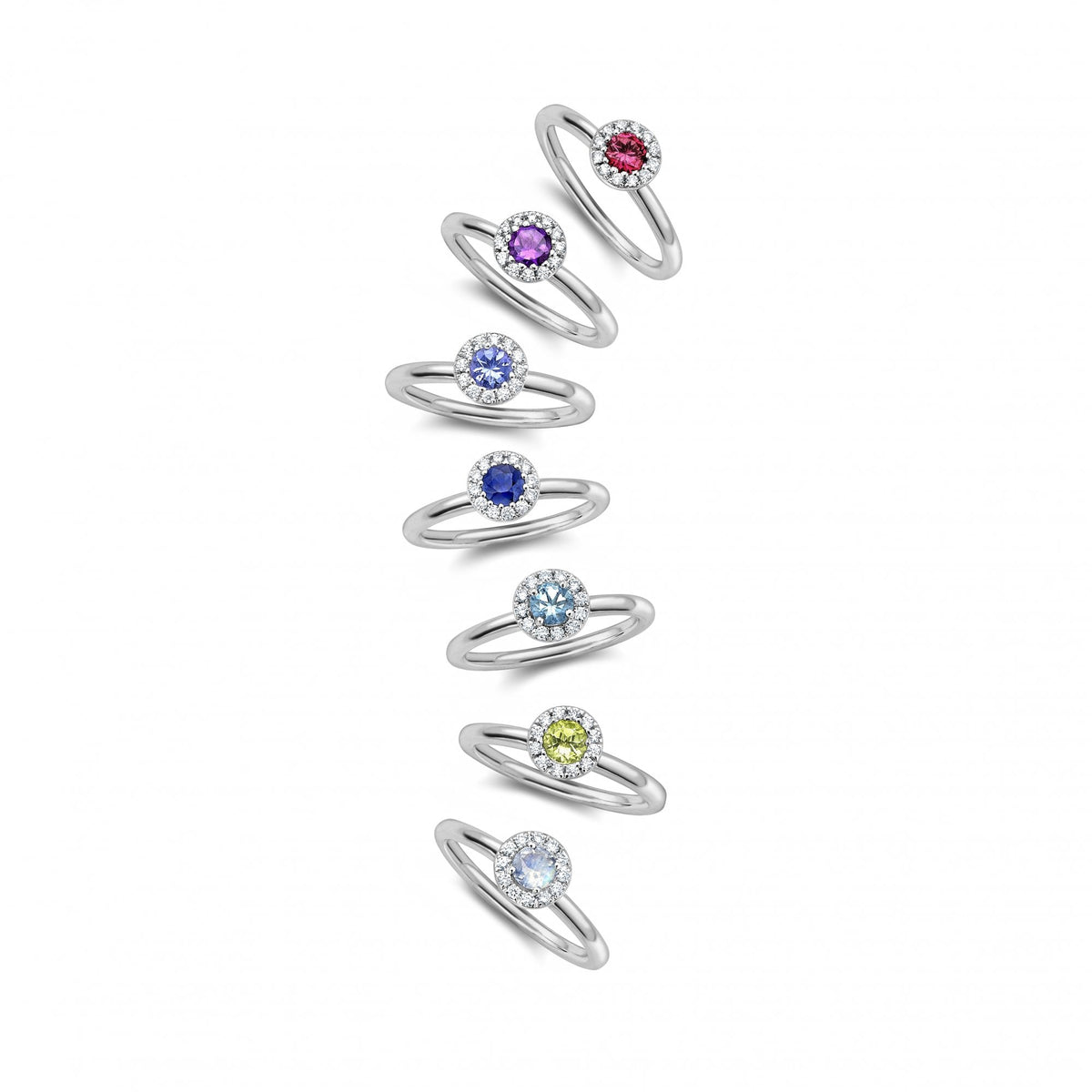 Ladies 18ct Yellow Gold Ruby and Diamond Cluster Ring - 0.10ct