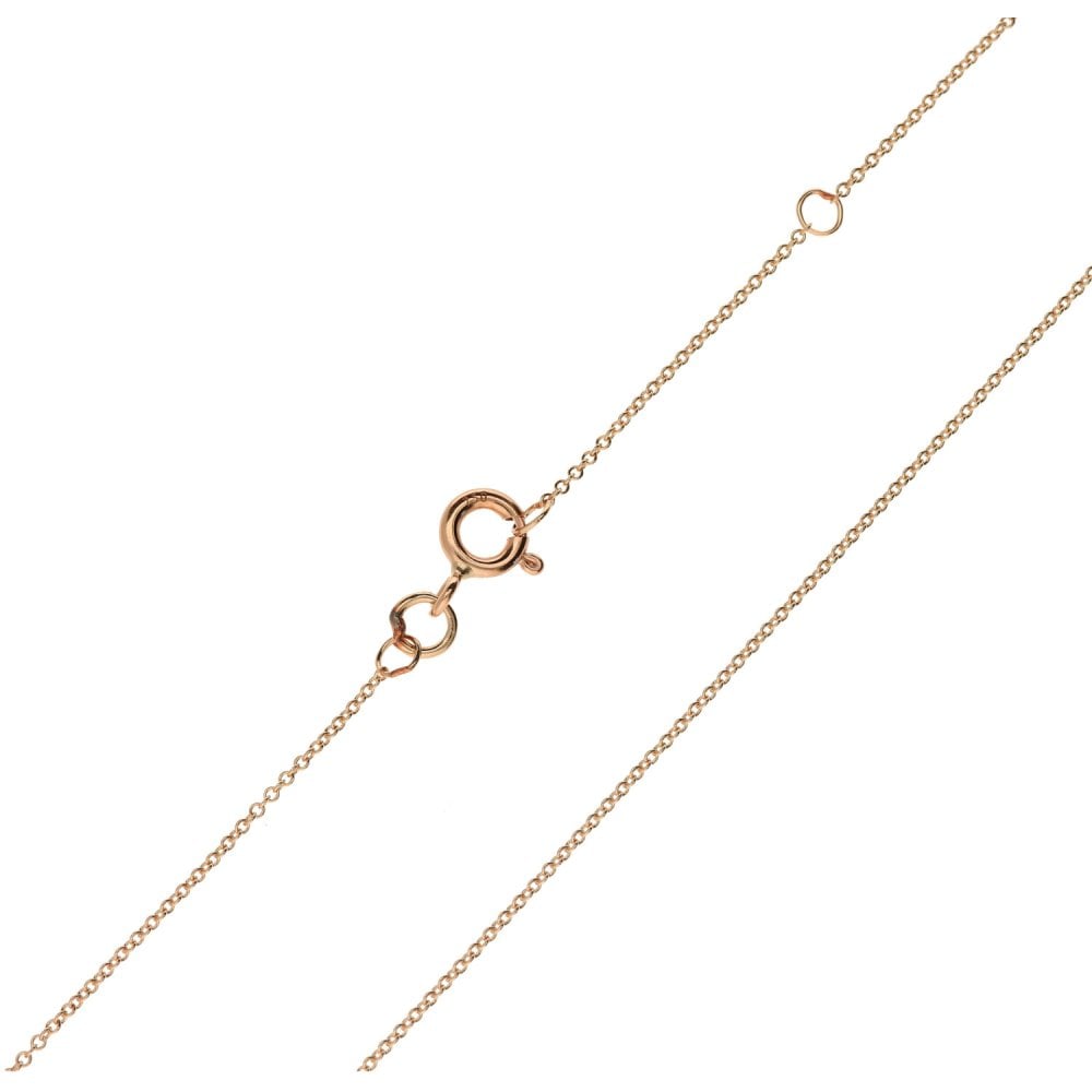 18ct Rose Gold Ladies Fine Belcher Chain - 18 inch