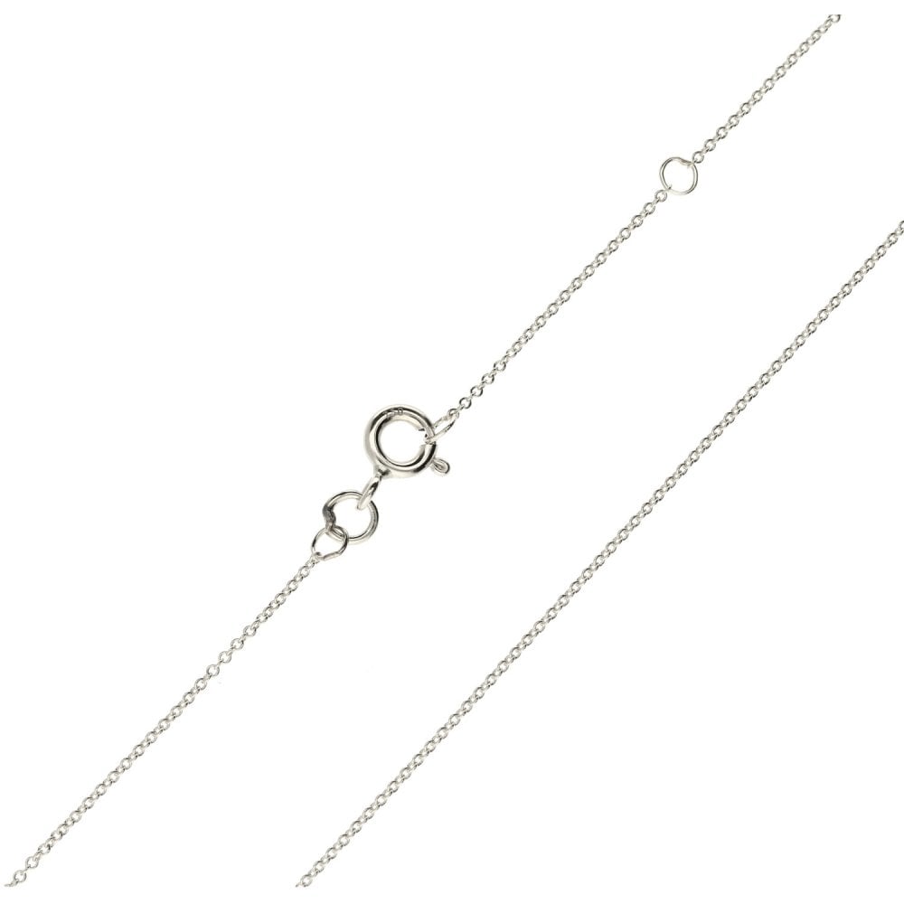 18ct White Gold Ladies Fine Belcher Chain - 18 inch