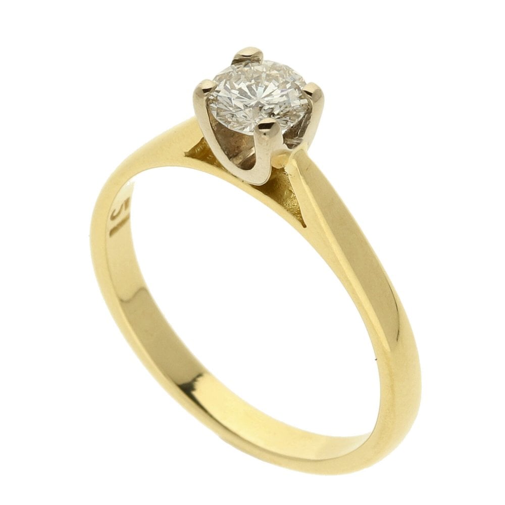 Ladies 18ct Yellow Gold Diamond Engagement Ring - 0.51ct