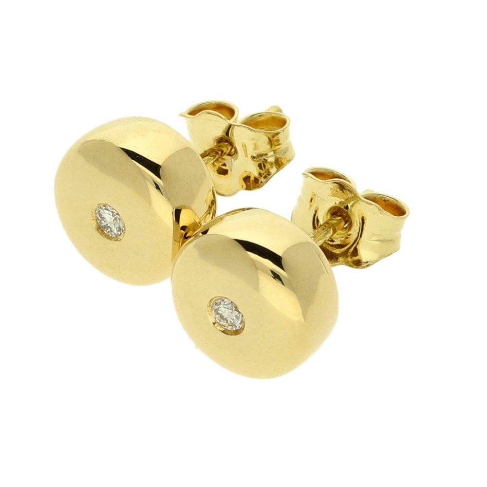Ladies 18ct Yellow Gold Diamond Stud Earrings