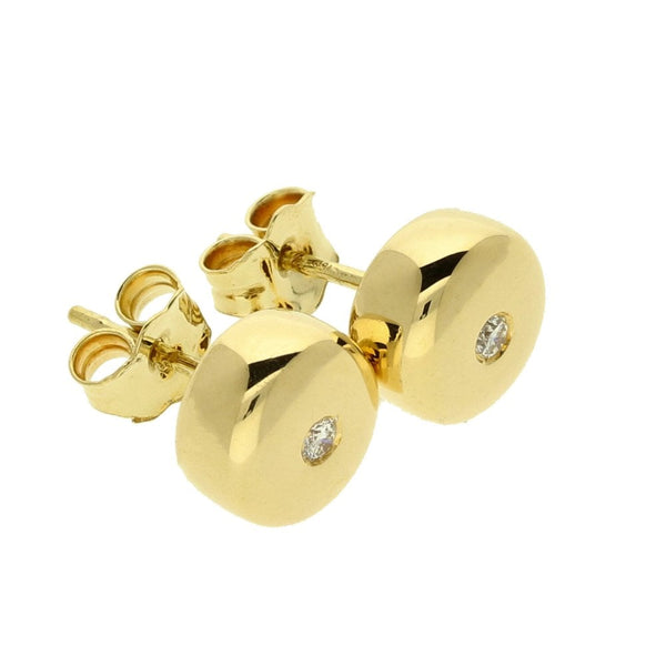Ladies 18ct Yellow Gold Diamond Stud Earrings
