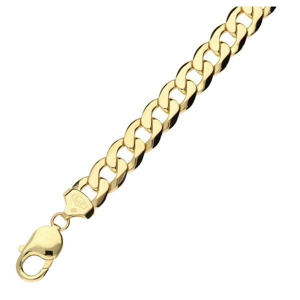 9ct Yellow Gold Curb Bracelet - 9"