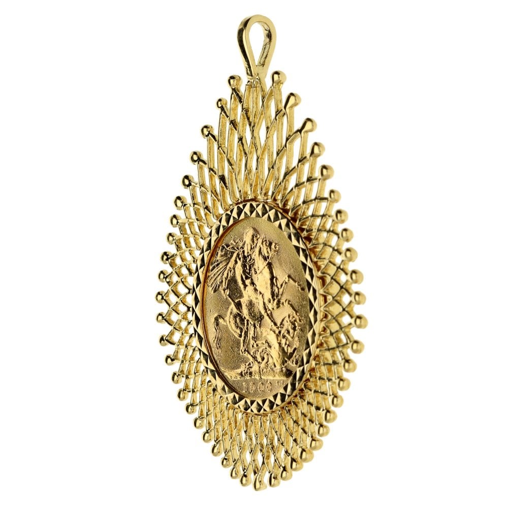 Yellow Gold Full Sovereign Pendant 1900