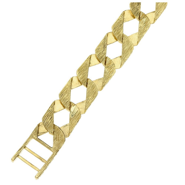 Men's 9ct Yellow Gold Curb Bracelet - 8.5''