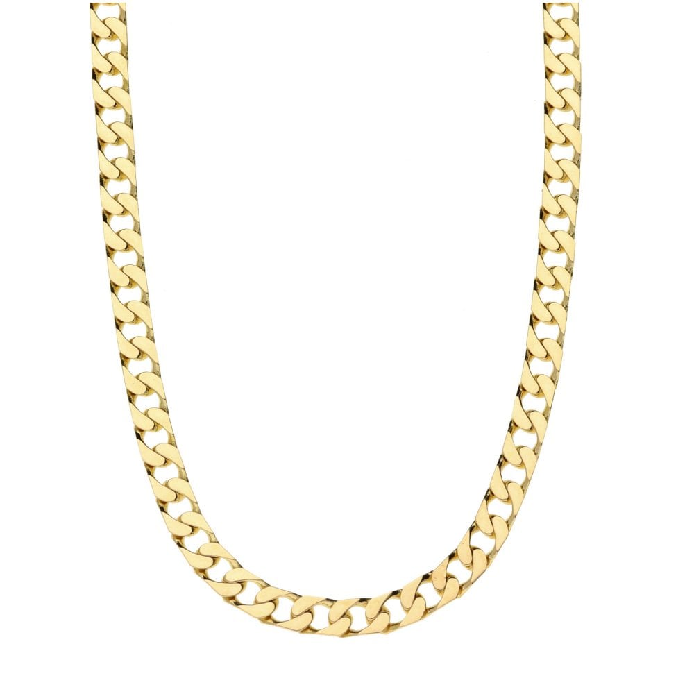 Ladies 9ct Yellow Gold Curb Chain - 21'' - 20.5g