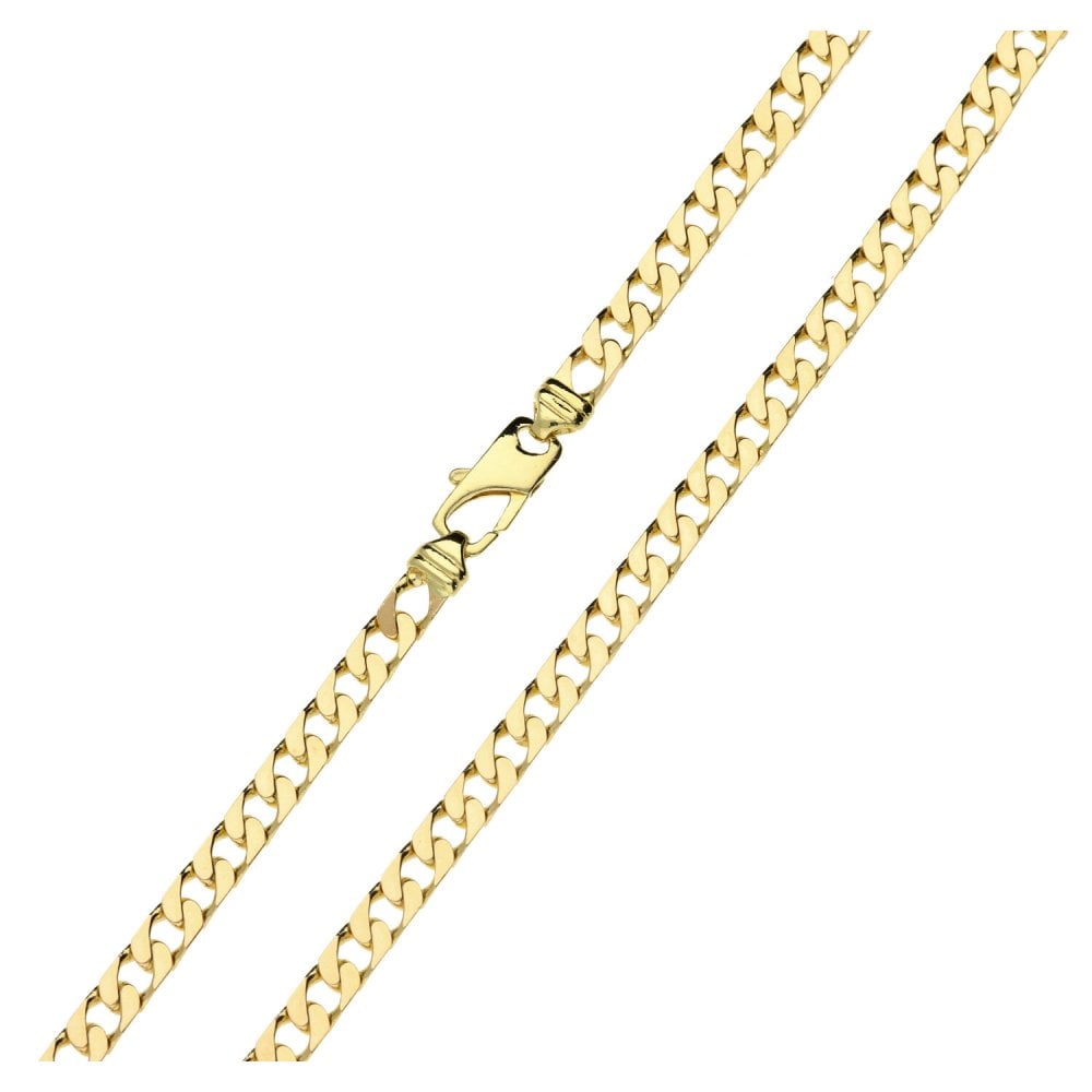 Ladies 9ct Yellow Gold Curb Chain - 21'' - 20.5g